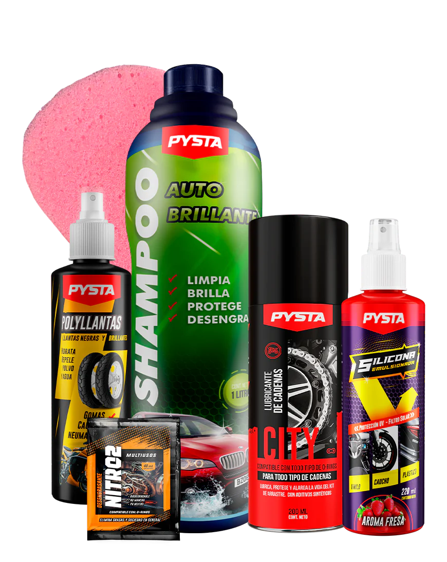 SUPER KIT LAVADO DE MOTO 200 ML PYSTA