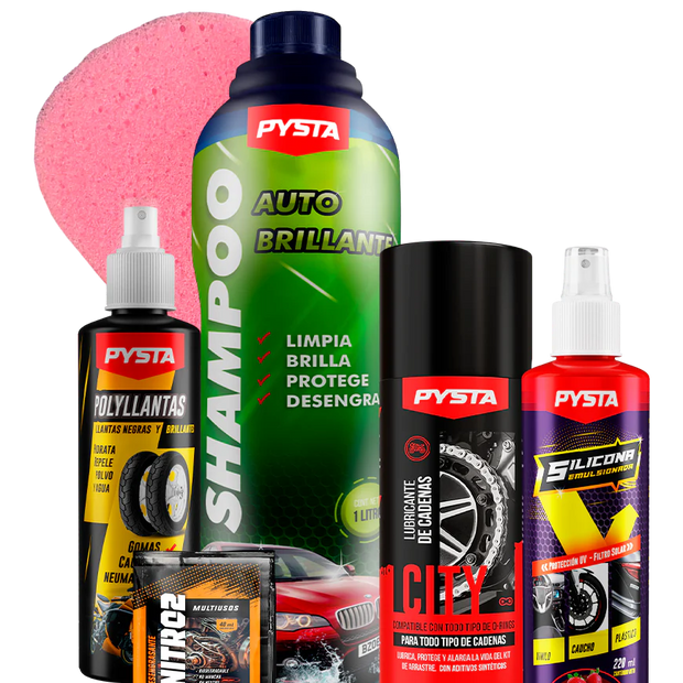 SUPER KIT LAVADO DE MOTO 200 ML PYSTA