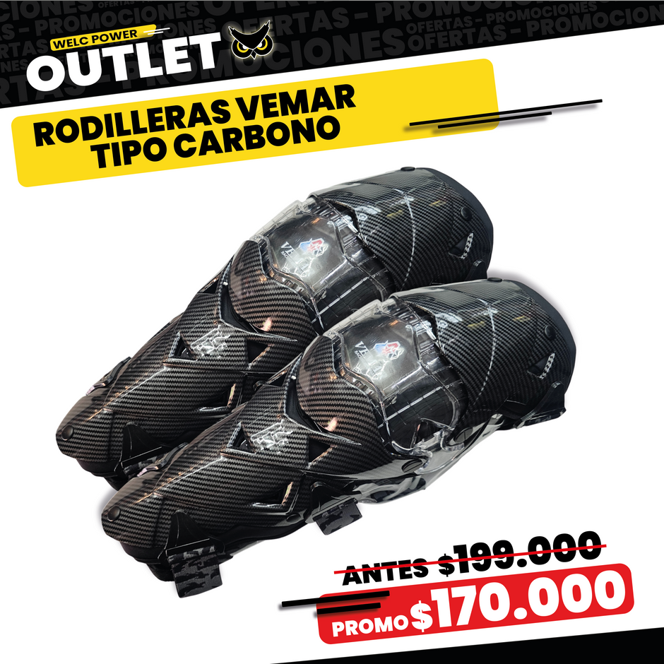 PAR RODILLERAS VEMAR G-18 TIPO FIBRA DE CARBONO