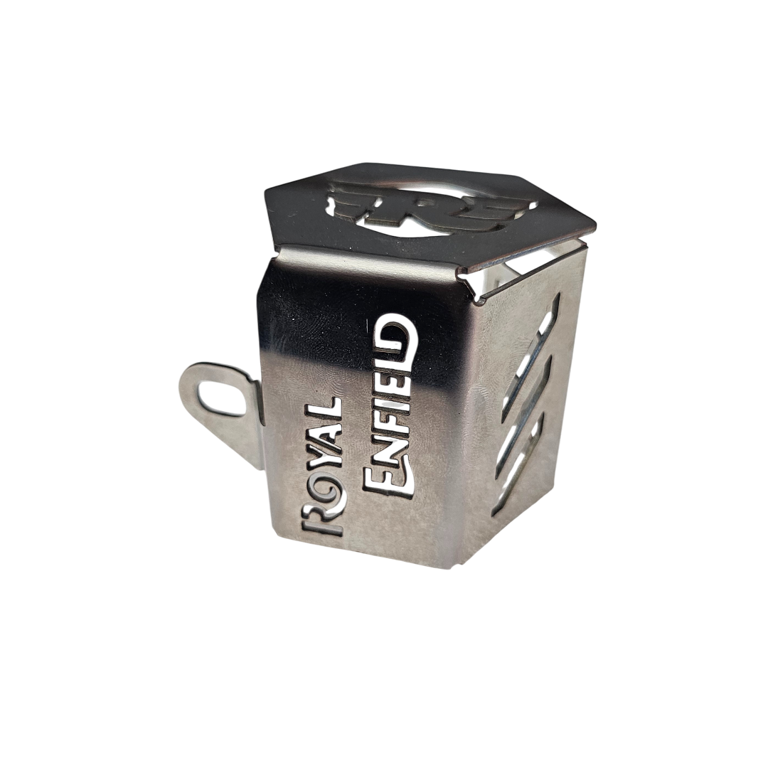 PROTECTOR DE BOMBA O DEPOSITO DE LIQUIDO DE FRENO TRASERO EN ACERO ROYAL ENFIELD HIMALAYAN/SCRAM 411