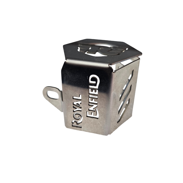 PROTECTOR DE BOMBA O DEPOSITO DE LIQUIDO DE FRENO TRASERO EN ACERO ROYAL ENFIELD HIMALAYAN/SCRAM 411