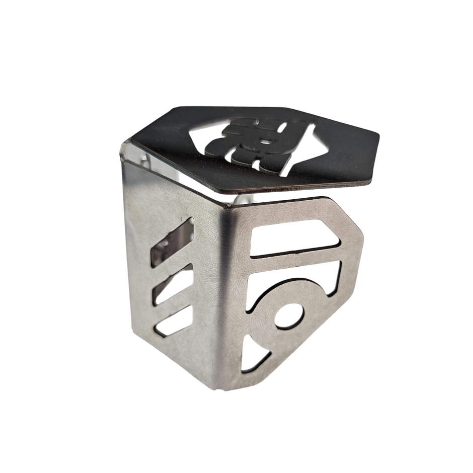 PROTECTOR DE BOMBA O DEPOSITO DE LIQUIDO DE FRENO TRASERO EN ACERO ROYAL ENFIELD HIMALAYAN/SCRAM 411
