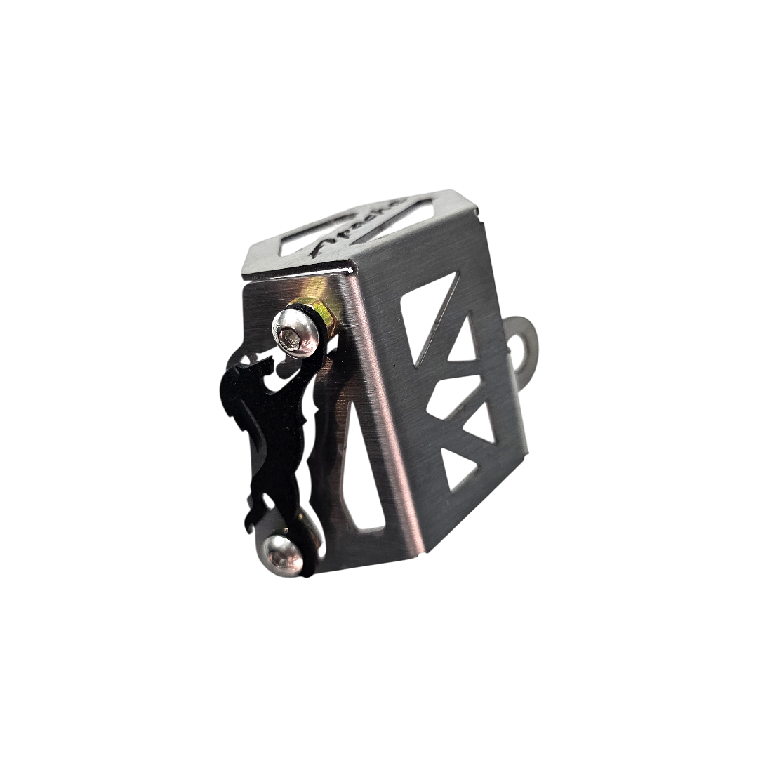 PROTECTOR DE BOMBA O DEPOSITO DE LIQUIDO DE FRENO TRASERO EN ACERO TVS APACHE 160/200 4V