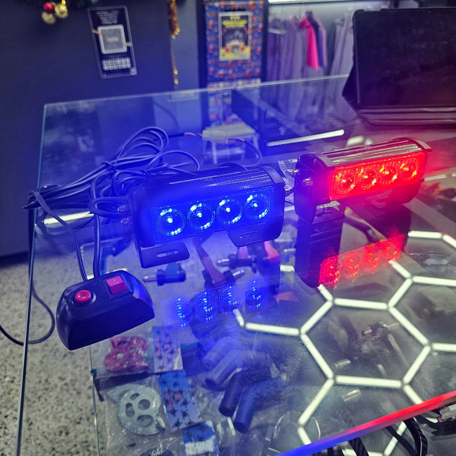 PAR EXPLORADORAS TIPO FEDERAL 4 LEDS CON CONTROL