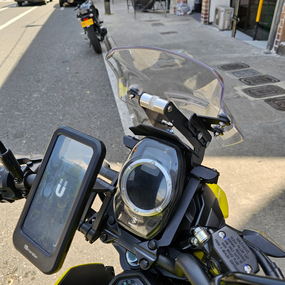 ELEVADOR O EXTENSOR DE CUPULA + SOPORTE GPS SUZUKI VSTROM 160