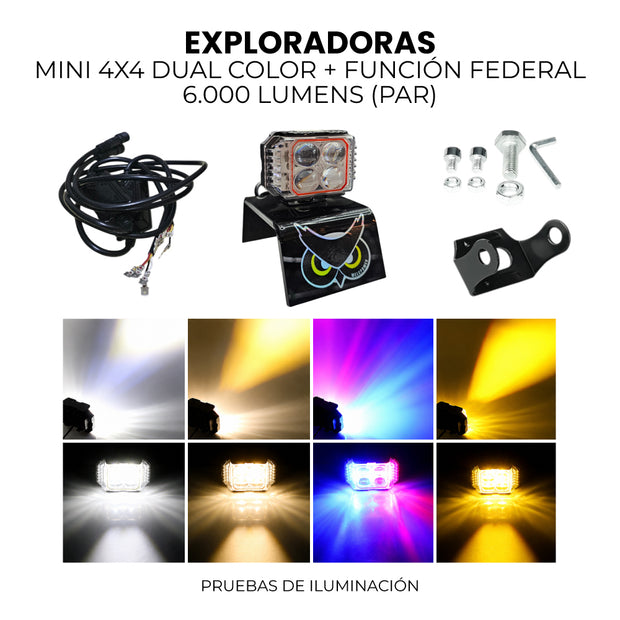 PAR EXPLORADORAS MINI 4X4 ECO + LUZ FEDERAL