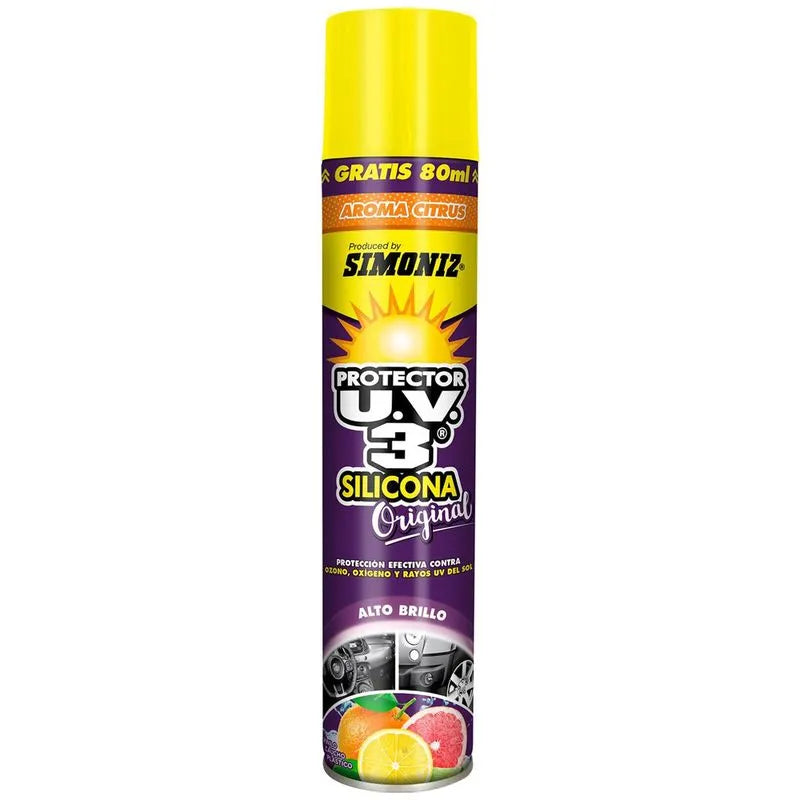 SILICONA EN AEROSOL UV3 480 ML CITRUS