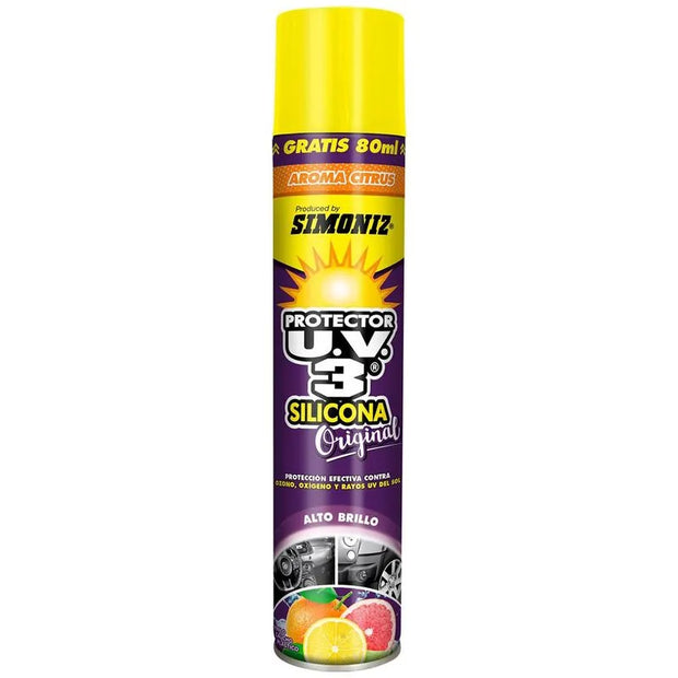 SILICONA EN AEROSOL UV3 480 ML CITRUS