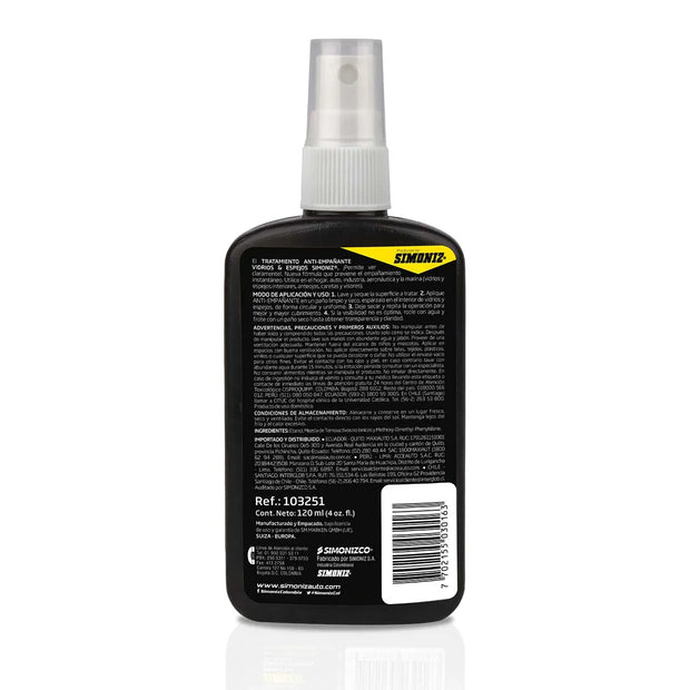 ANTIEMPAÑANTE SIMONIZ PARA VIDRIOS Y ESPEJOS 120 ML