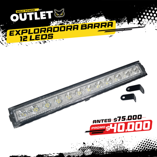 EXPLORADORA TIPO BARRA 12 LED RECTANDULAR