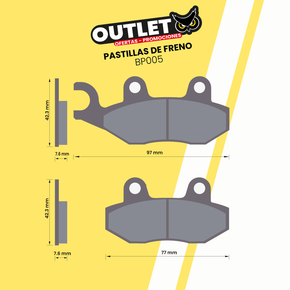 PASTILLAS DE FRENO PARA MOTOS - BP005 - CBI BRAKES