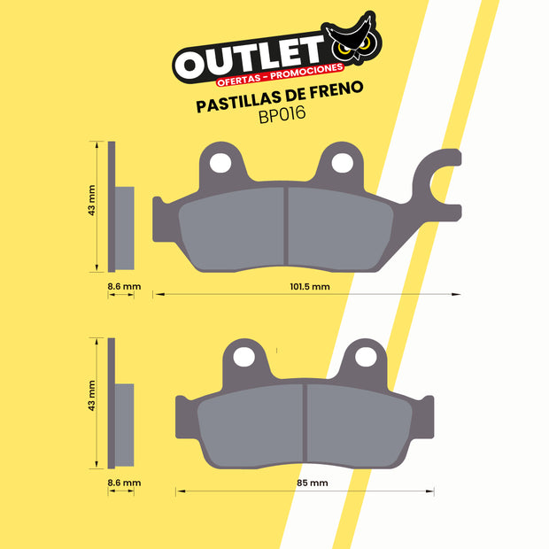 PASTILLAS DE FRENO PARA MOTOS - BP016 - CBI BRAKES