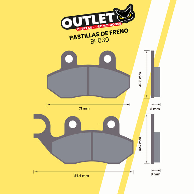 PASTILLAS DE FRENO PARA MOTOS - BP030 - CBI BRAKES