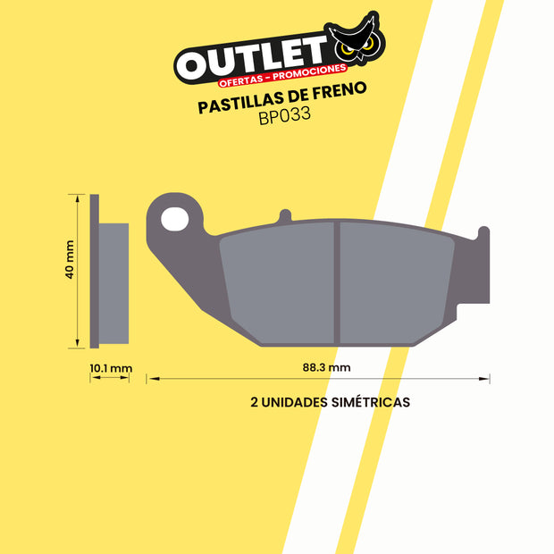 PASTILLAS DE FRENO PARA MOTOS - BP033 - CBI BRAKES