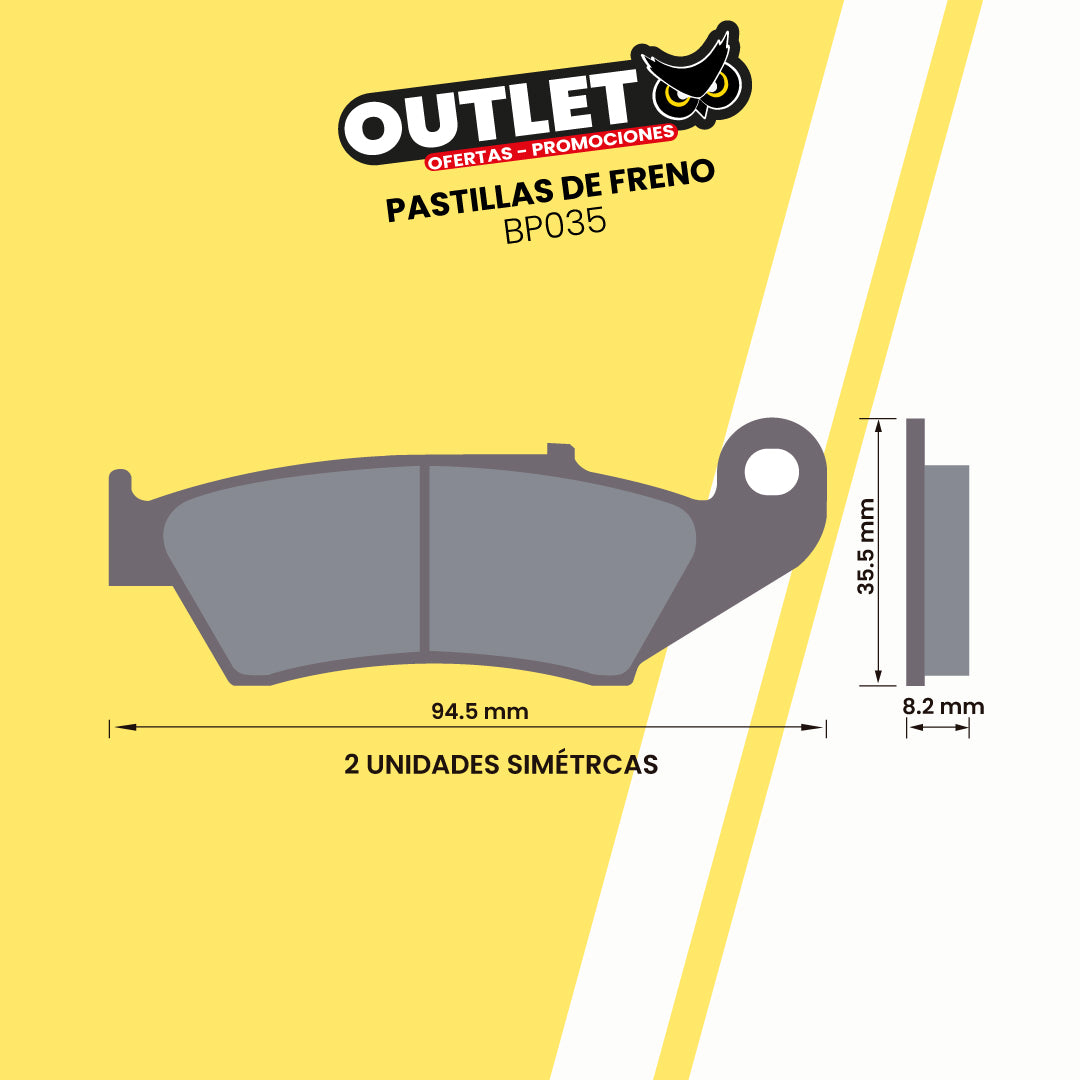 PASTILLAS DE FRENO PARA MOTOS - BP035 - CBI BRAKES