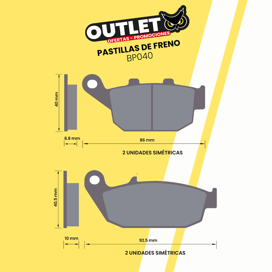 PASTILLAS DE FRENO PARA MOTOS - BP040 - CBI BRAKES