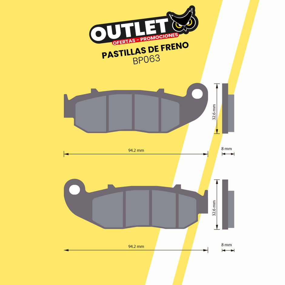 PASTILLAS DE FRENO PARA MOTOS - BP063 - CBI BRAKES