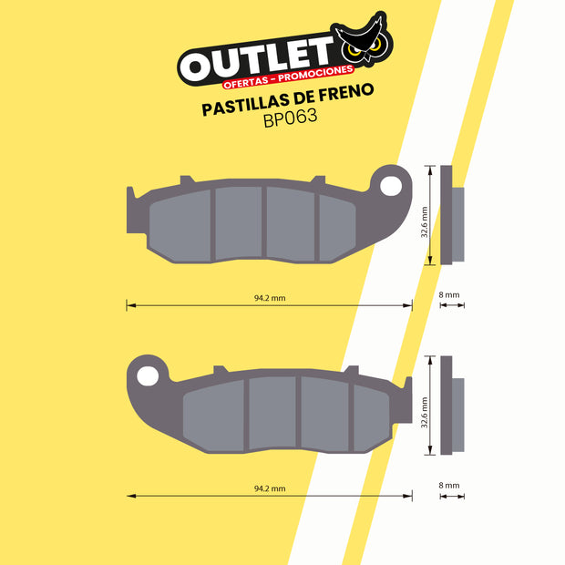 PASTILLAS DE FRENO PARA MOTOS - BP063 - CBI BRAKES