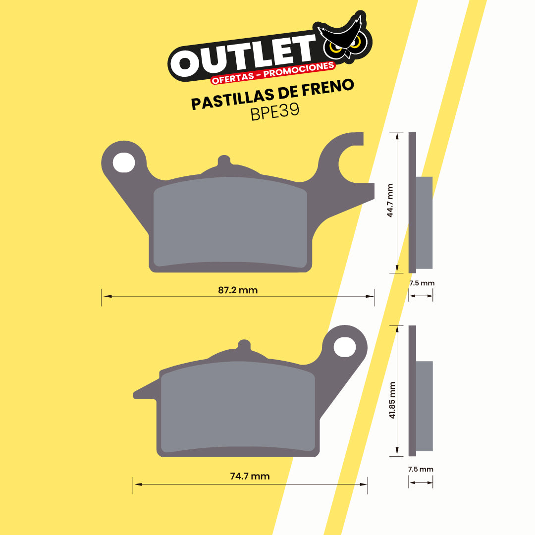 PASTILLAS DE FRENO PARA MOTOS - BPE39 - CBI BRAKES