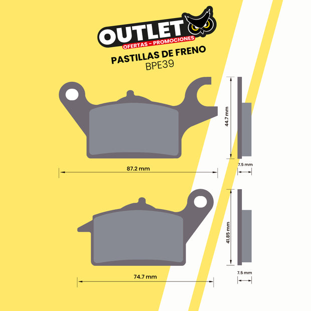 PASTILLAS DE FRENO PARA MOTOS - BPE39 - CBI BRAKES