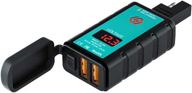 CARGADOR DOBLE USB CARGA RÁPIDA 5,1AH AZUL