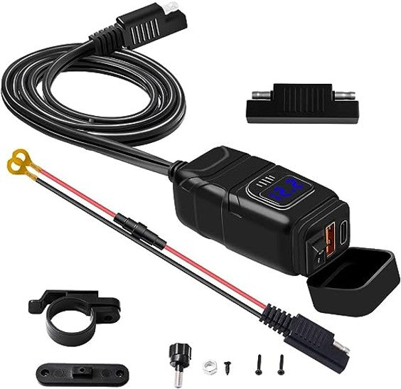 CARGADOR USB+USB-C SUPER CARGA 5,1AH NEGRO