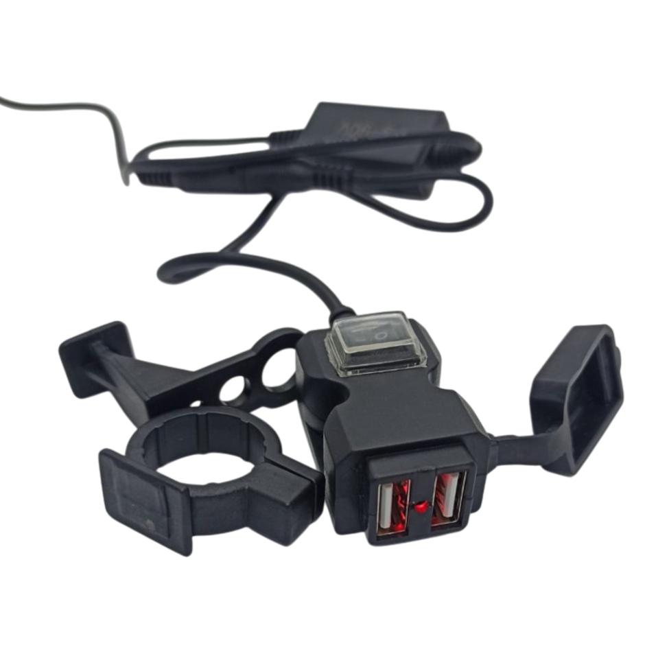 CARGADOR DOBLE USB ECONOMICO CON SWITCH