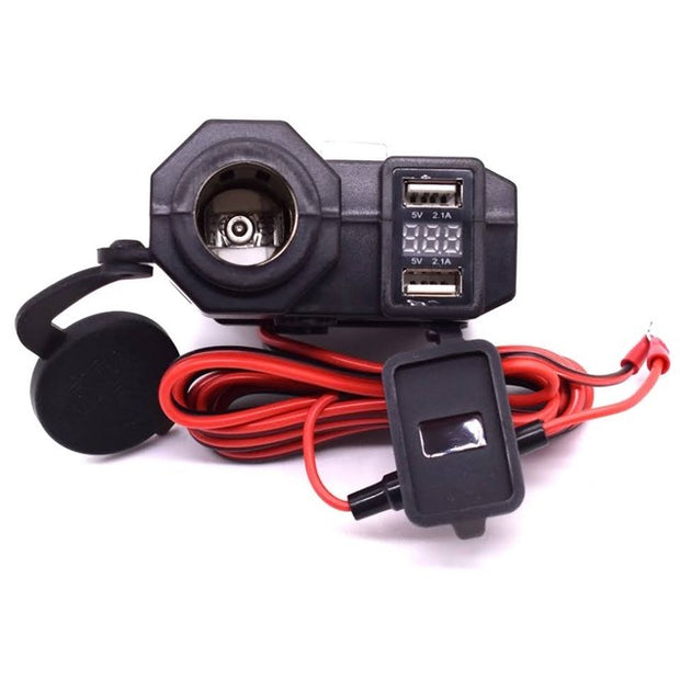 CARGADOR DOBLE USB + TOMA 12V