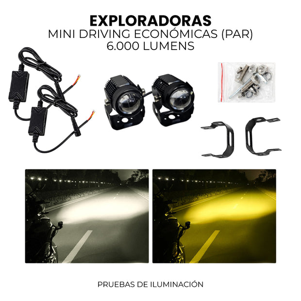 EXPLORADORA MINI DRIVING DUAL COLOR ECONOMICA PAR