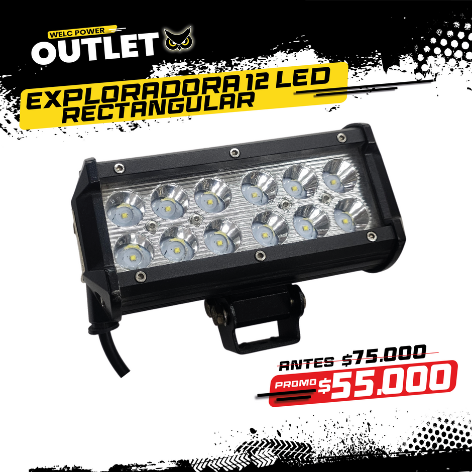 EXPLORADORA 12 LED RECTANGULAR UNIDAD