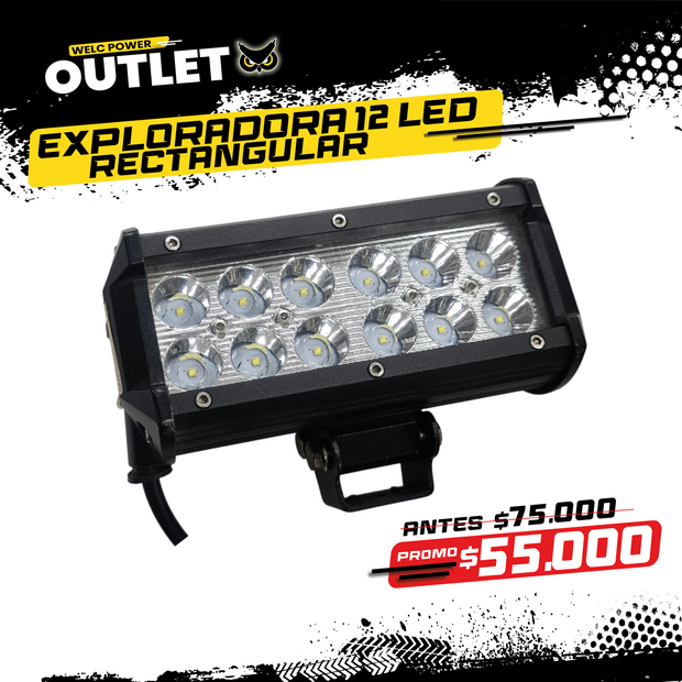 EXPLORADORA 12 LED RECTANGULAR UNIDAD