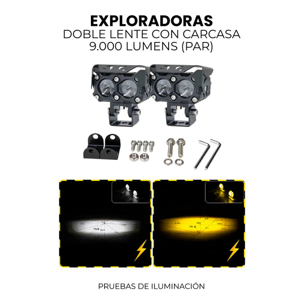 EXPLORADORAS DOBLE LENTE CON CARCASA