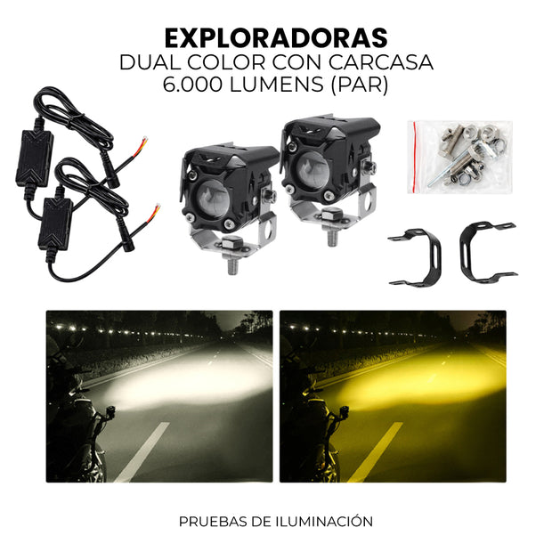 EXPLORADORAS DUAL COLOR CON CARCASA (PAR)
