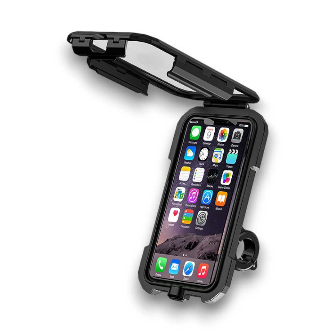 HOLDER  - SOPORTE DE CELULAR FULL IMPERMEABLE BRAZO TIPO RAM CON CARGADOR INALAMBRICO