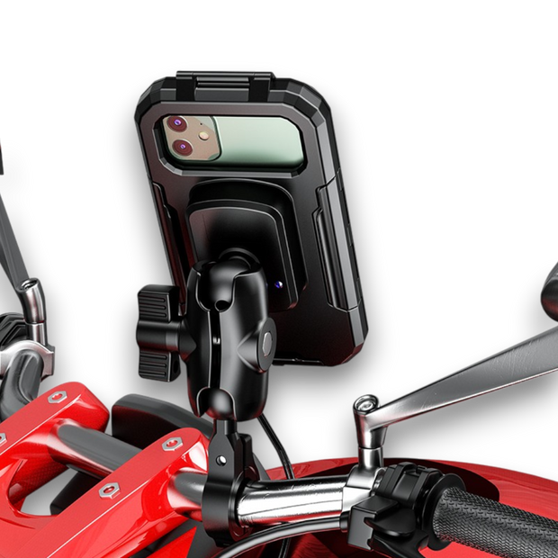 HOLDER  - SOPORTE DE CELULAR FULL IMPERMEABLE BRAZO TIPO RAM CON CARGADOR INALAMBRICO