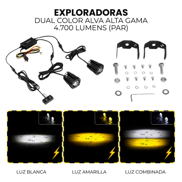 KIT EXPLORADORAS DUAL COLOR ALVA ALTA GAMA PAR