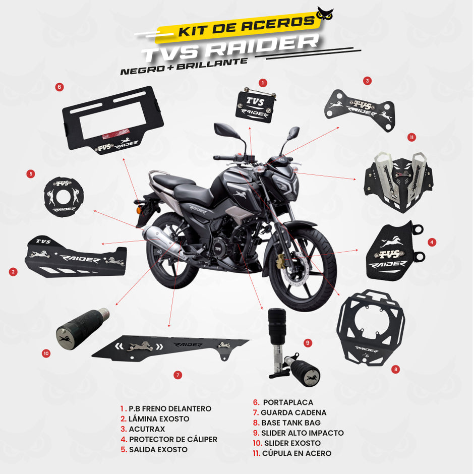 ARMADURA - KIT EN ACERO TVS RAIDER 125 - FI