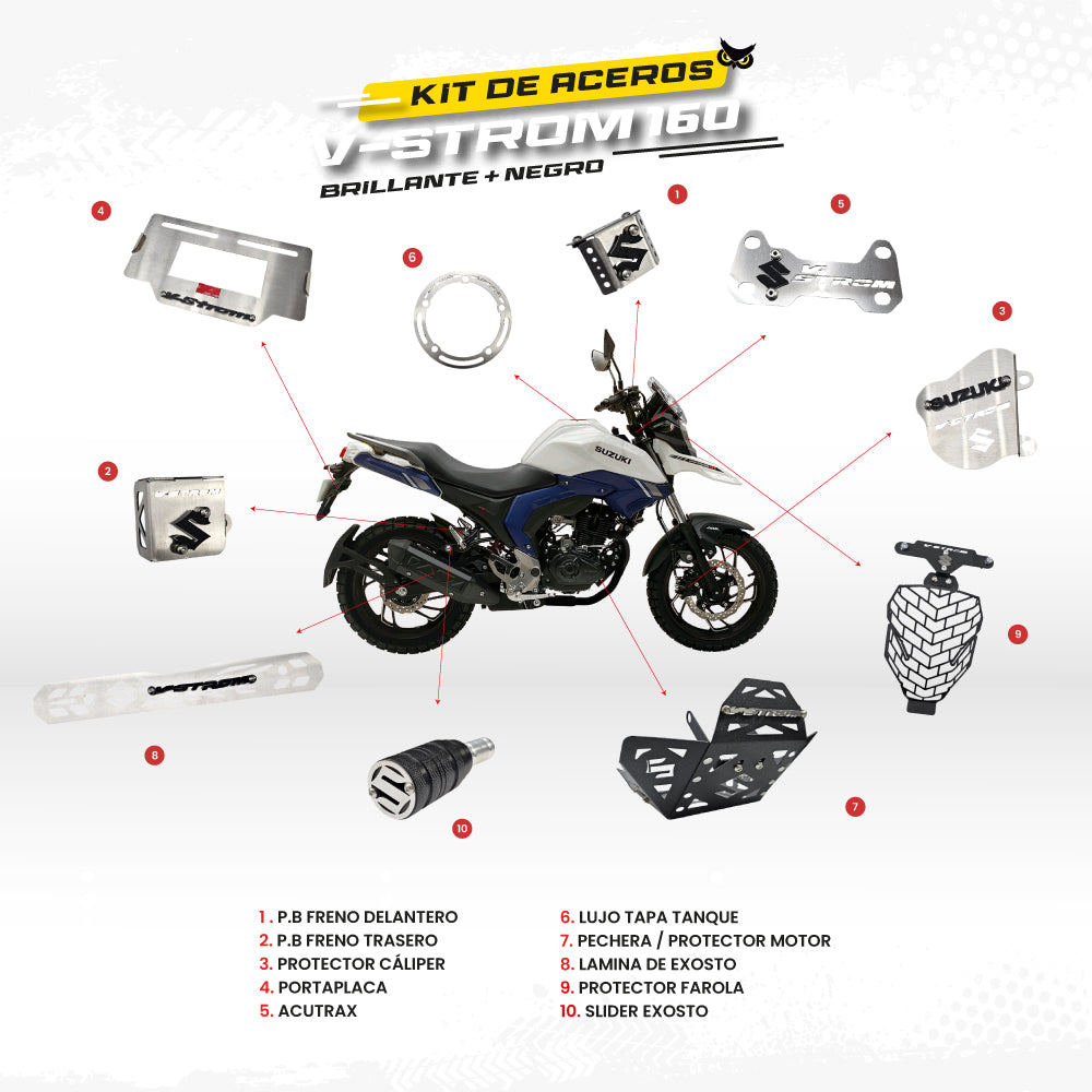 ARMADURA - KIT EN ACERO SUZUKI VSTROM 160