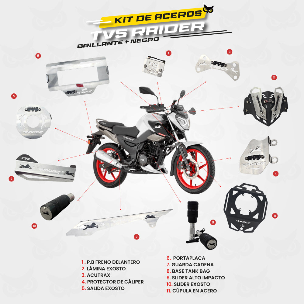 ARMADURA - KIT EN ACERO TVS RAIDER 125 - FI