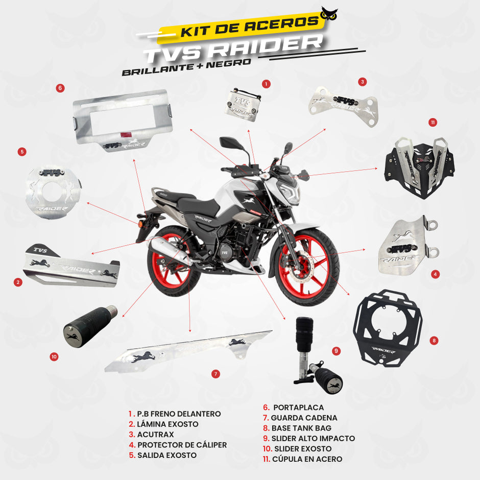 ARMADURA - KIT EN ACERO TVS RAIDER 125 - FI