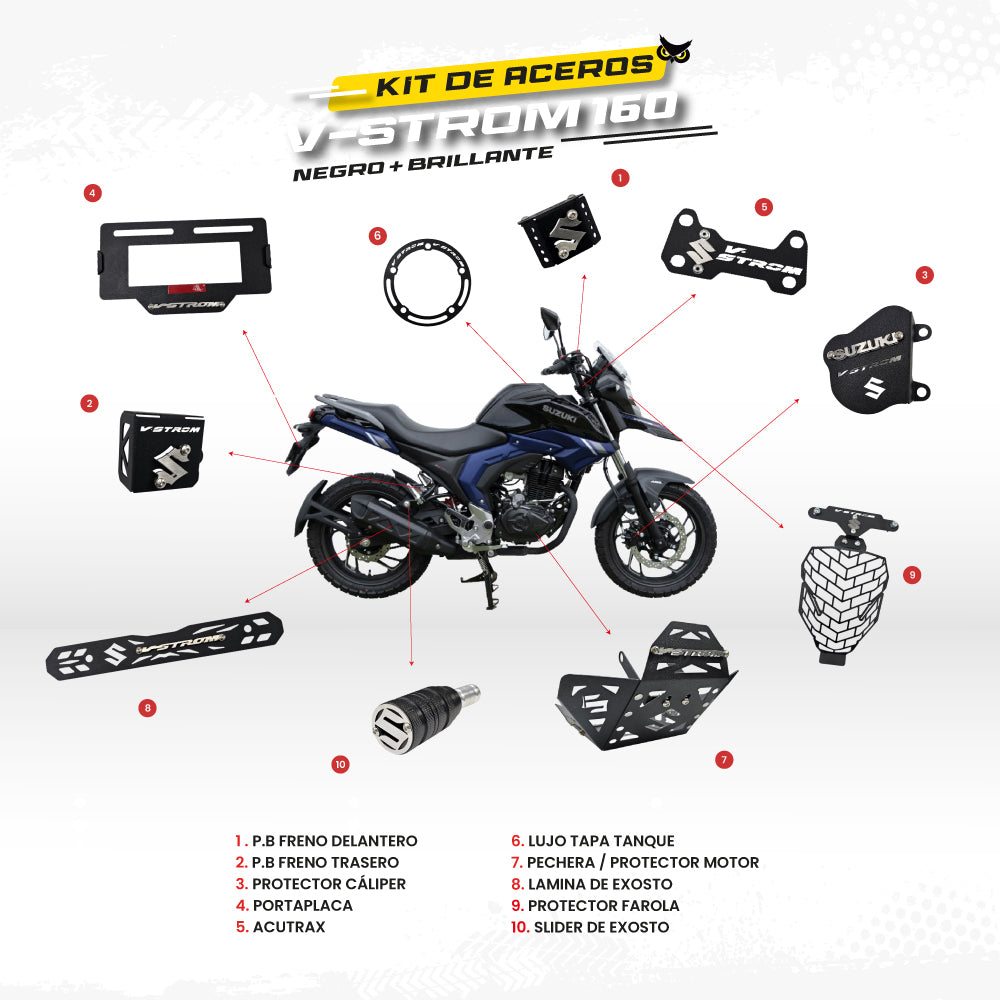 ARMADURA - KIT EN ACERO SUZUKI VSTROM 160