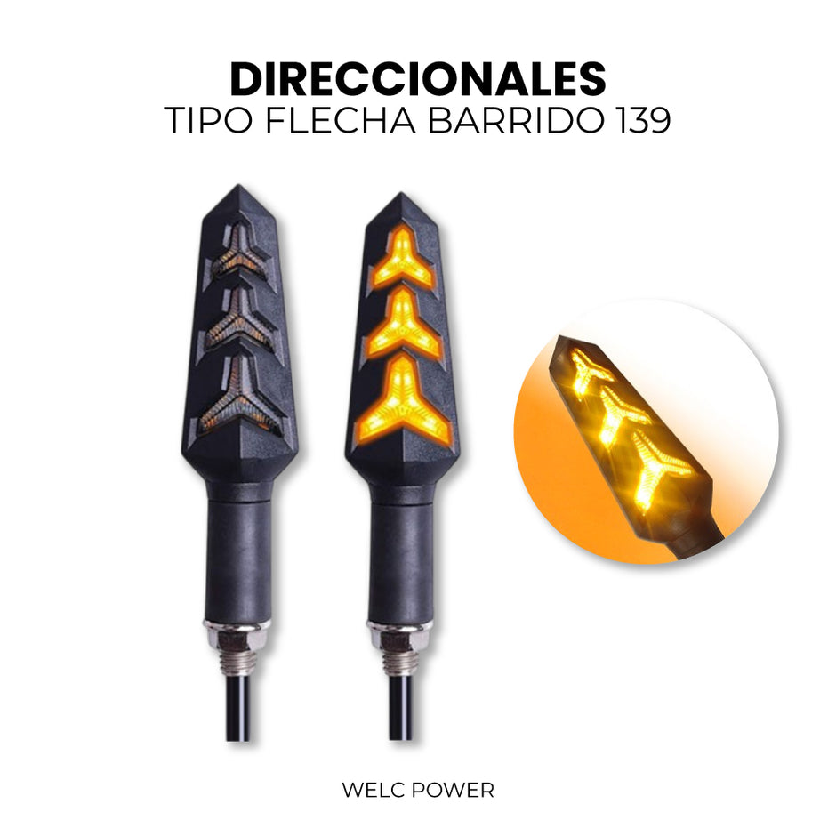 PAR DE DIRECCIONALES TIPO FLECHA BARRIDO 139