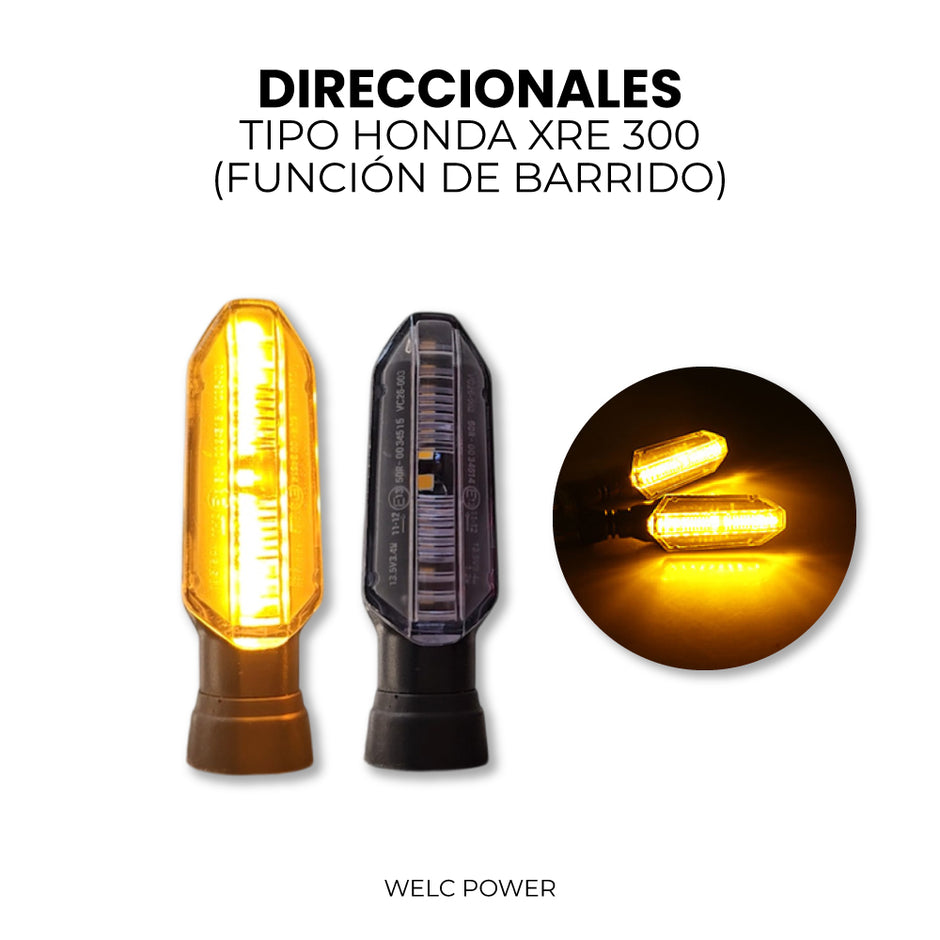 PAR DE DIRECCIONALES TIPO HONDA XRE 300 (FUNCIÓN DE BARRIDO)