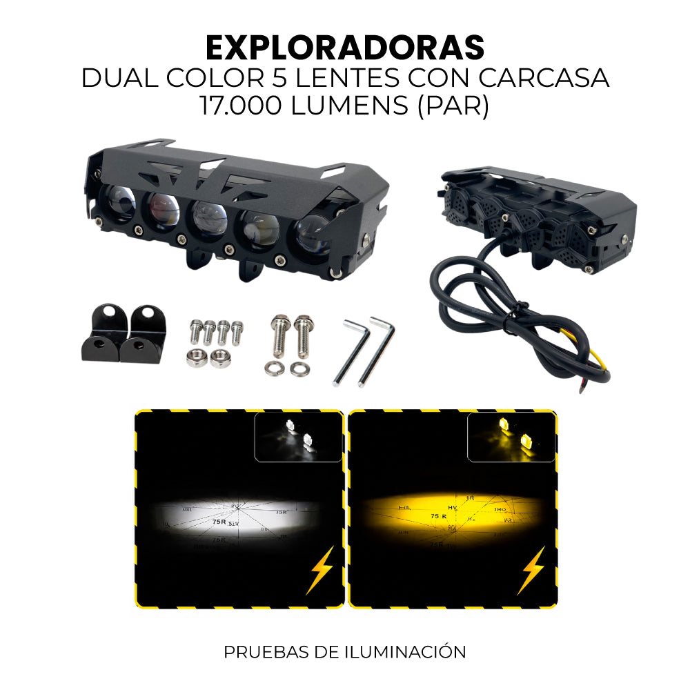 PAR EXPLORADORAS DUAL COLOR 5 LENTES CON CARCASA