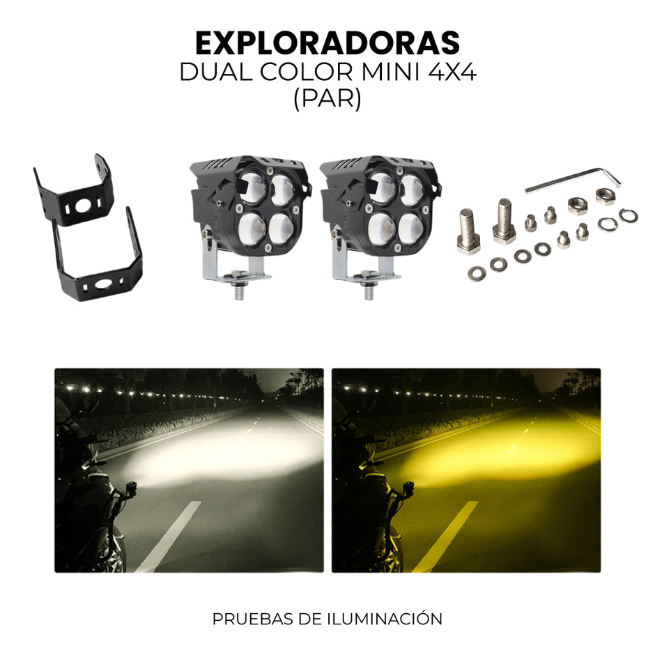 PAR EXPLORADORAS DUAL COLOR MINI 4X4