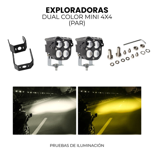 PAR EXPLORADORAS DUAL COLOR MINI 4X4