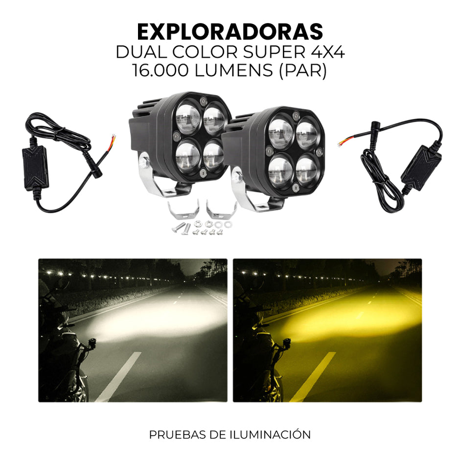 PAR EXPLORADORAS DUAL COLOR SUPER 4X4