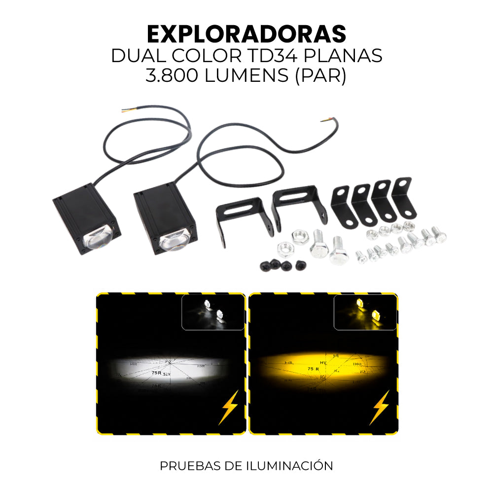 PAR EXPLORADORAS DUAL COLOR TD34 PLANAS