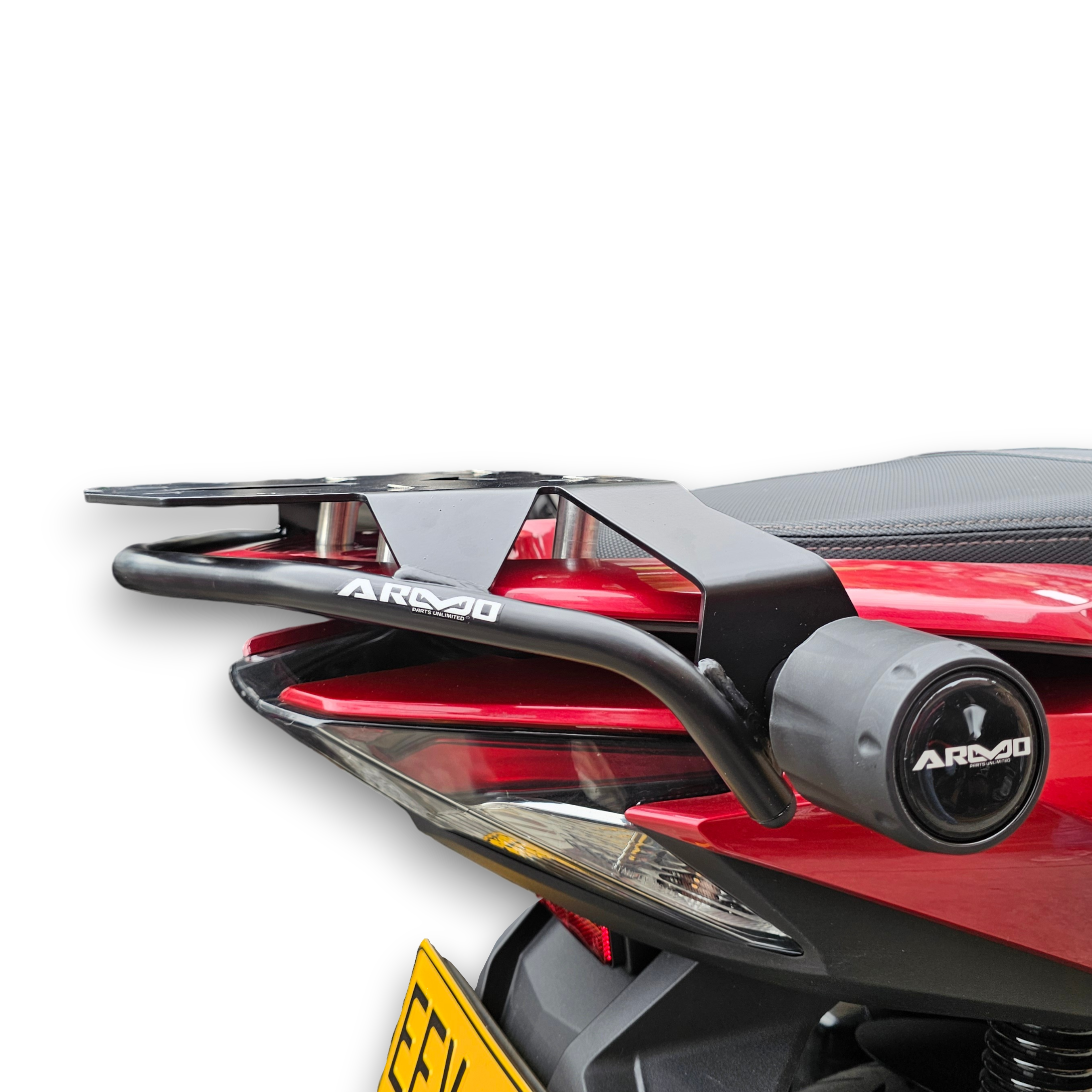 DEFENSAS CON SLIDERS ARMO DELANTERO Y TRASERO + BASE PARRILLA HONDA PCX - PCX 2.0