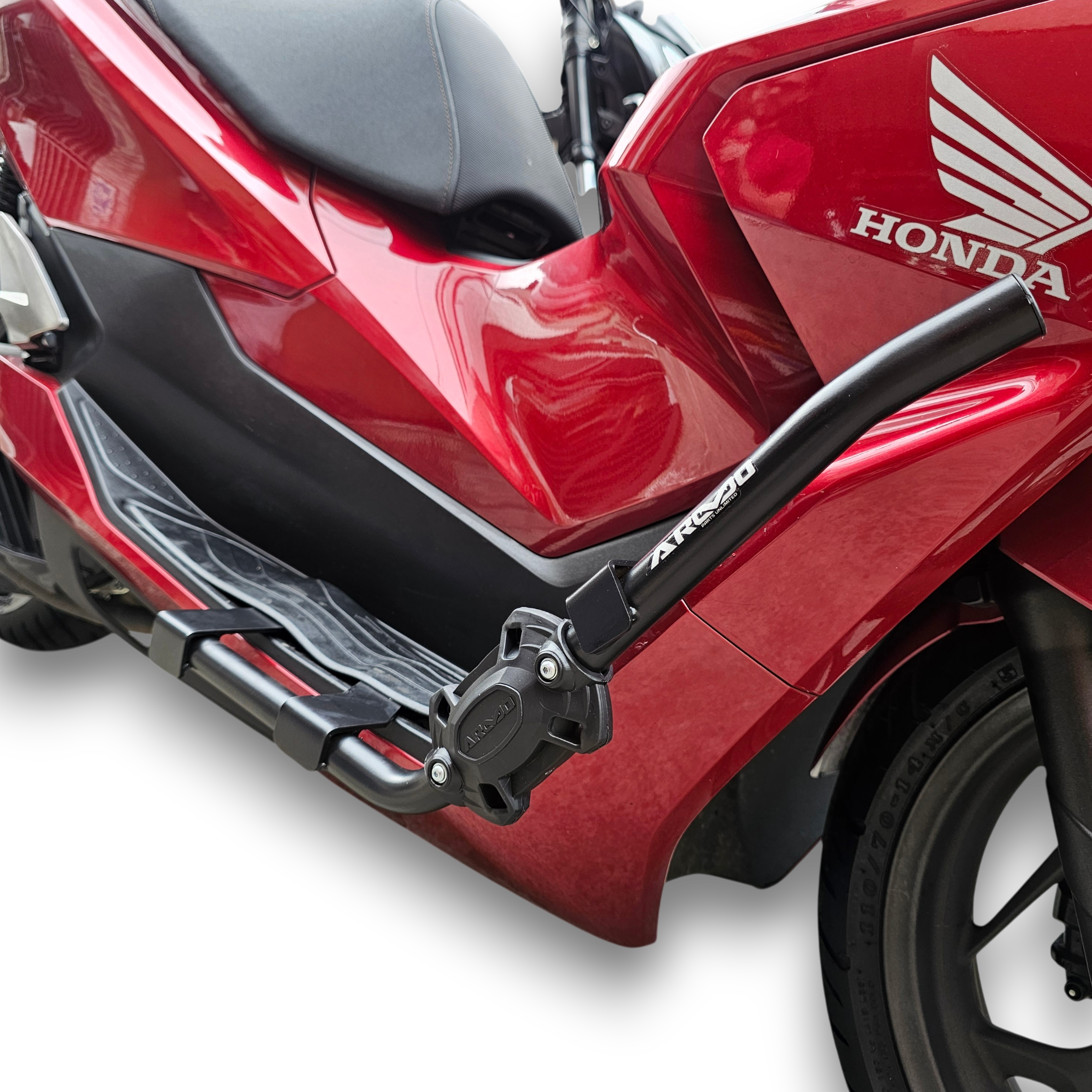 DEFENSAS CON SLIDERS ARMO DELANTERO Y TRASERO + BASE PARRILLA HONDA PCX - PCX 2.0